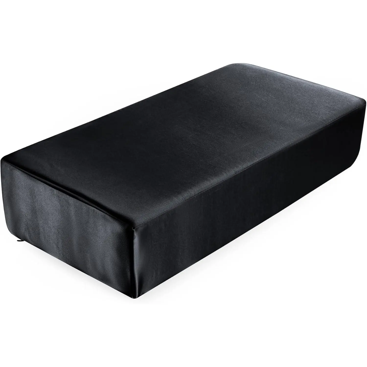 Silk Satin Pillowcase for Cube Pillow (ONLY Pillowcase), 24x12x5.5 Inch Luxurious Smooth Pillow Cover with Hidden Zip, Soft Breathable Pillow Protector for Side Sleeper, Black