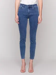 Charlie B Medium Blue Carine Skinny Jean - Regular Rise 5-Pocket Denim Bottoms with Spandex for Comfort & Style