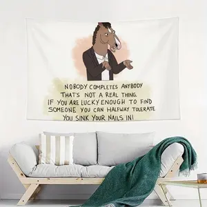 Philosophy BoJack Horseman Sitcom Tapestry - 60x40 Inch Vibrant Wall Hanging Art for Bedroom, Living Room, or Dorm Decor 100%25 Polyester, Soft & Durable Variant Home Goods Home Textile Party Decoration