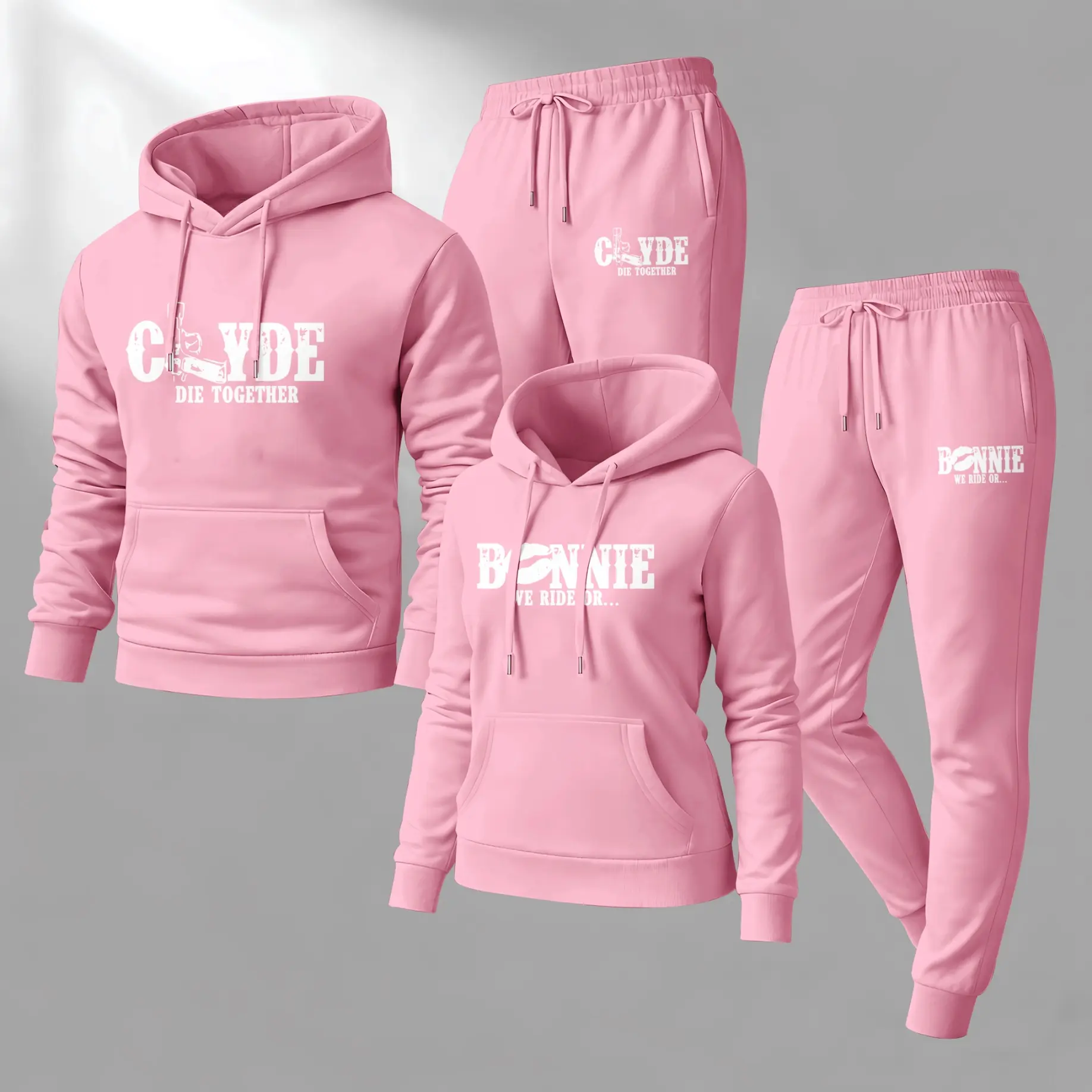 Men's 2-Piece Matching Tracksuit, Casual Letter Print Hoodie and Sweatpants, Loose-Fit 100% Polyester Athleisure Wear, Letter Print Sportswear, Athleisure Tracksuit