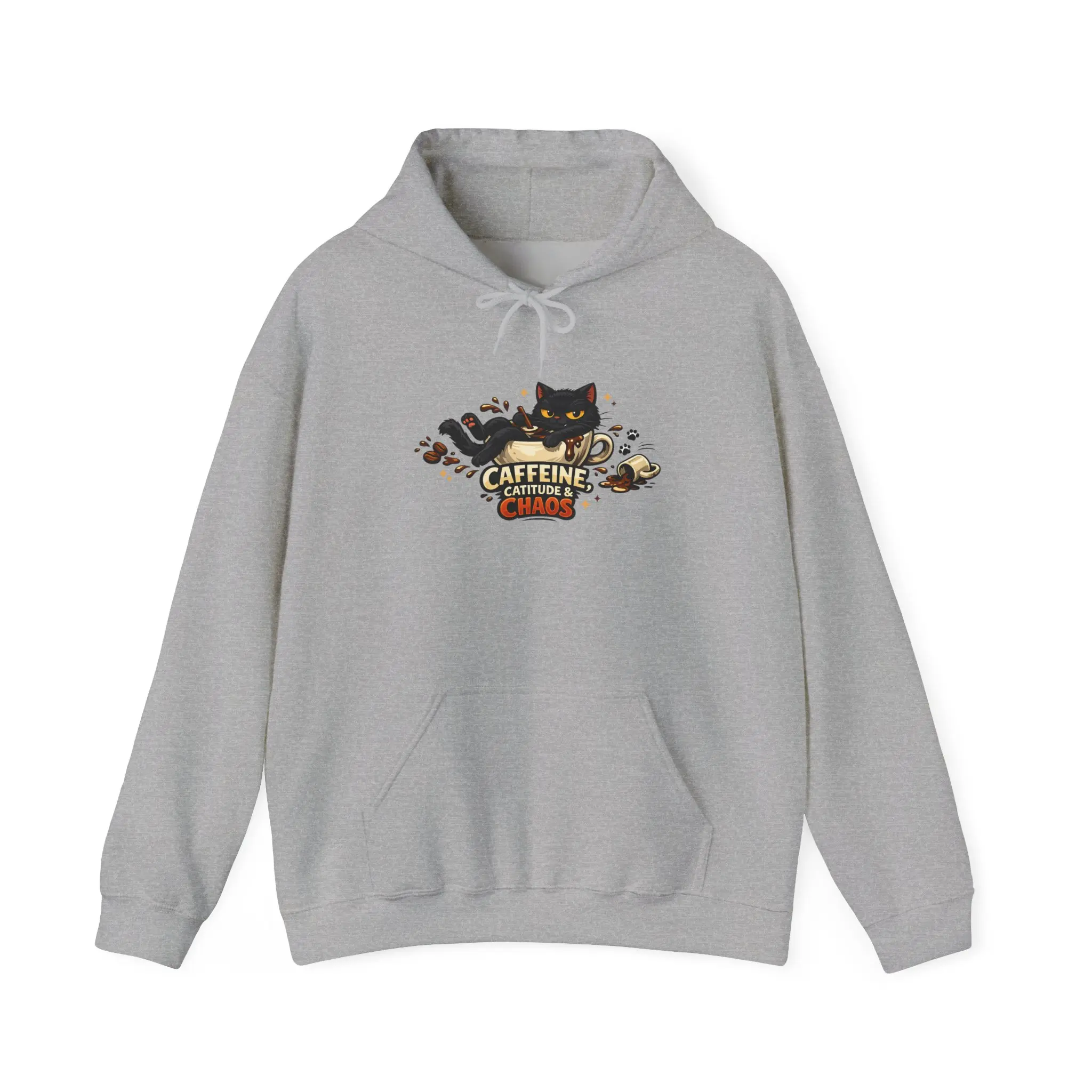 Caffeine, Catitude & Chaos Unisex Hoodie