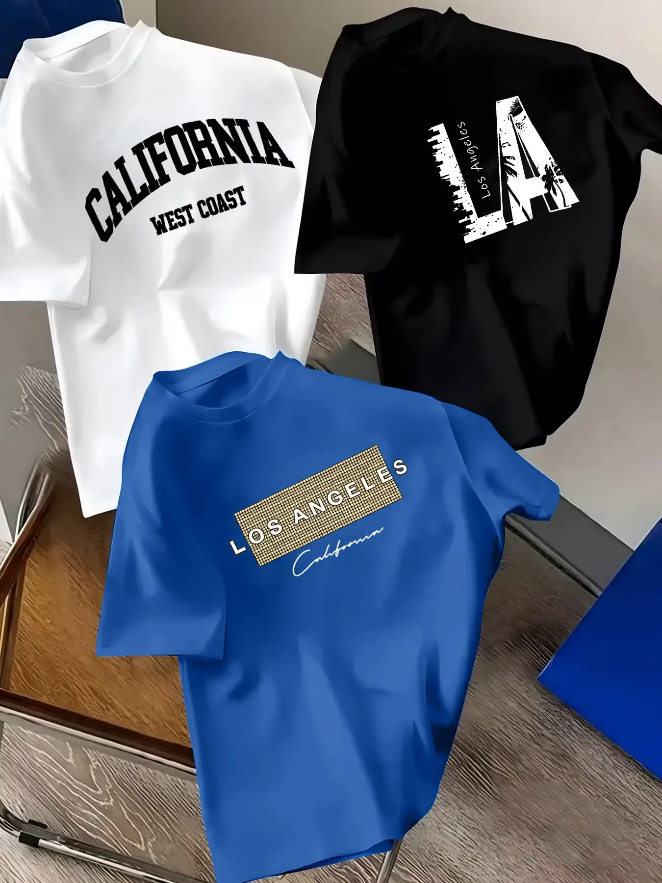 3 Pack Boys' Trendy Short-Sleeve Graphic Tee with Letter Print, Versatile for Indoor Leisure and Outdoor Play, Perfect for Back-to-School Season and Gift-Giving Occasions