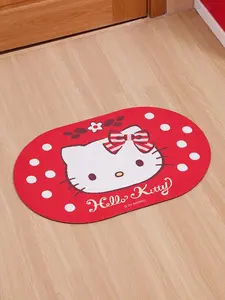 MINISO Red Non-Slip Water-Absorbent Floor Mat | Bathroom & Entryway Soft Plush Rug | Sanrio Cartoon Decor,Perfect Gift for Mom,#Summervibes Fluffy Rug Pattern Rug