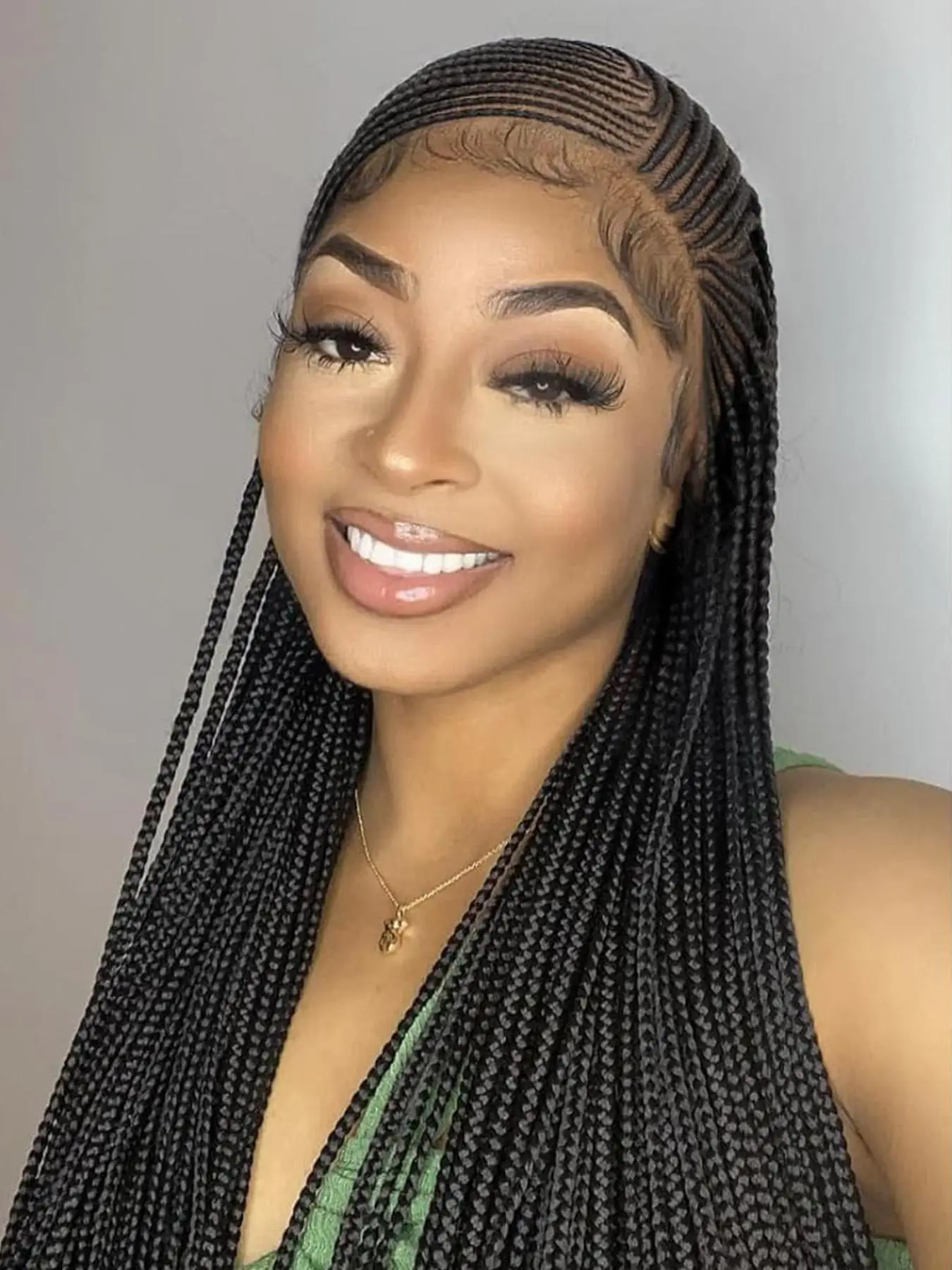 Black Full Lace Front Long-length Hand Hook Hair Lace Braiding Wig, Girlfriend Gifts, Synthetic Braided Lace Wigs with Baby Hair for Summer Party, Dai