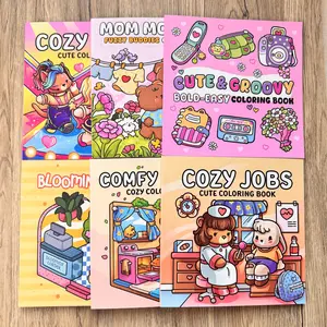 Cute Theme Coloring Book Set, 3/6 Pieces, Stress Relief Coloring Book, Kids Art Supplies, Ideal for Daily Drawing, Travel Entertainment, Bedtime Activities, Coloring Gift Book