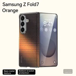 Premium Plaid Phone Case for Samsung Galaxy Z Fold 7/6/5, Wireless Charging Support, Magnetic Axis, Anti-Slip, Anti-Drop, Folding Cover