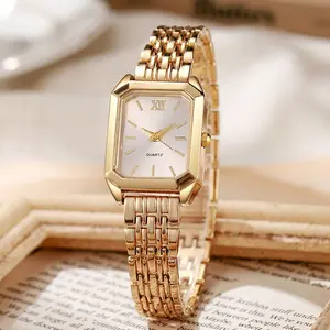 Women's Elegant Quartz Watch, Square Dial Roman Numerals, Alloy Strap in, Classic Casual Style, Modern Casual Wristwatch, Perfect Gift