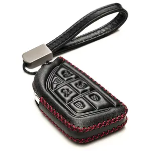 VITODECO Leather Key Fob Case Compatible for Cadillac Escalade 2021-2025, 6-Button