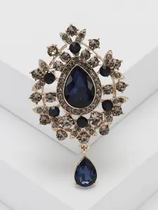 Vintage Court Style Waterdrop Brooch with Diamond Leaf Tassel Pendant, Luxury Accessories for Coats and Shawls, Elegant and Versatile for Work or Parties