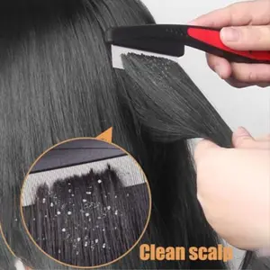 2Pcs Dandruff Comb Fine Tooth Scalp Detox Comb Lice for Women, Men & Kids Stainless Steel Scalp Detoxing, Sweep & Massage Hair Brush Tool for Hair Care