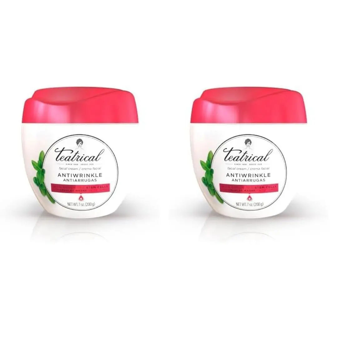 TEATRICAL Anti Wrinkle Face Cream, Face Moisturizer Infused with Green Tea Stem Cells, 2 Pack. Helps Reduce Fine Line & Wrinkles, Face Cream for Women, Floral Scent, 7 oz