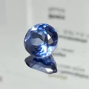4.01ct Round Blue Sapphire – Lab-Grown Light Vivid Blue – GIA Certified – Brilliant Cut Gemstone