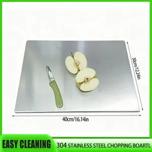 304 Stainless Steel Cutting Board Large Size 61x51cm Easy Cleaning Chopping Board for Kitchen Meat Fruits Vegetables Bread Baking Reversible Double Surface various cooking task