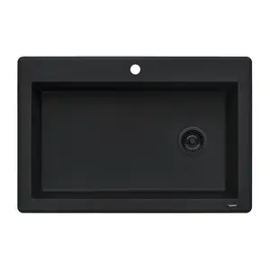 33 x 22 inch Drop-in Topmount Granite Composite Single Bowl Kitchen Sink