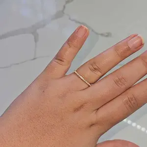 PAVOI 14K Gold Plated Solid 925 Sterling Silver CZ Simulated Diamond Stackable Ring Eternity Bands for Women