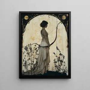 Artemis Premium Matte Poster, Greek Goddess of Hunting, Art Nouveau Print, Divine Feminine Art, Home Decor, Greek Mythology, Feminine Energy, Wicca Art