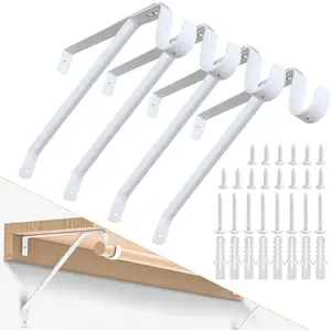 Heavy Duty Closet Rod Bracket, Adjustable Closet Shelf & Rod Brackets for 3/4" Wall Cleat, Adjustable for Rear Cleat Strip, Closet Rod Support Bracket Set of 4