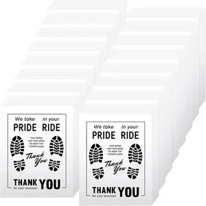 200 count Paper Floor Mats for  - 20x16" Disposable Floor Mats for , Auto  Floor Covers with Footprint Words, White Floor Pads for , Auto Detailing Supplies