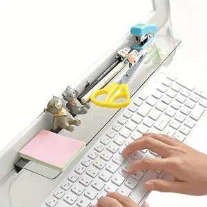 1pc Transparent Computer Memo Board, Sticky Note Holder, Multifunctional Message Board for Cabinets, Shelves, Dressers