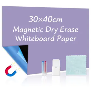 Self Adhesive Magnetic Whiteboard Sticker, Strong Adhesion, Tool Free, Easy to Clean, Suitable for Kids, Home Office, Education, 20x30cm, 30x40cm