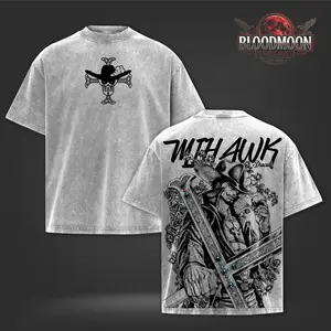Dracule Mihawk Anime Graphic Apparel, Vintage Washed  OPiece T-Shirt, Tank Top, Hoodie, Sweater, Double-Sided Swordsman Design, Gift for Anime Fans