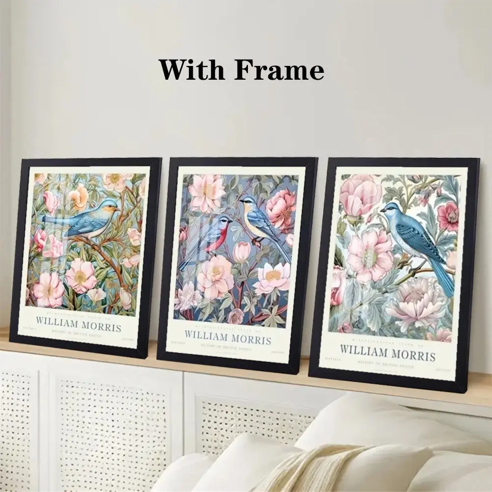 3 Pieces Optional Wooden Frame William Morris Floral Bird Wall Poster Canvas Painting Floral Wall Art Plant Retro Print Living Room Home Decor Color Accurate Reproduction Hanging Painting Clear Texture Canvas Print 3 Pieces Optional Wooden Frame William Morris Floral Bird Wall Poster Canvas Painting Floral Wall Art Plant Retro Print Living Room Home Decor Color Accurate Reproduction Hanging Painting Clear Texture Canvas Print