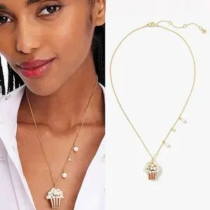 Creative Popcorn Necklace – Premium Quality Collarbone Chain, Stylish Versatile Jewelry for Women