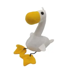 Cute little white goose plush toy keychain pendant, soft toy keychain backpack decoration