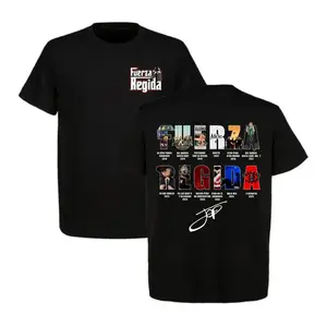 Fuerza Regida 2-Sided Shirt, Full Album Collection Tee, Mexico R&B Indie Music Merch, Unisex Vintage Streetwear, Soft Cotton Graphic T-Shirt Pepper Comfort Colors