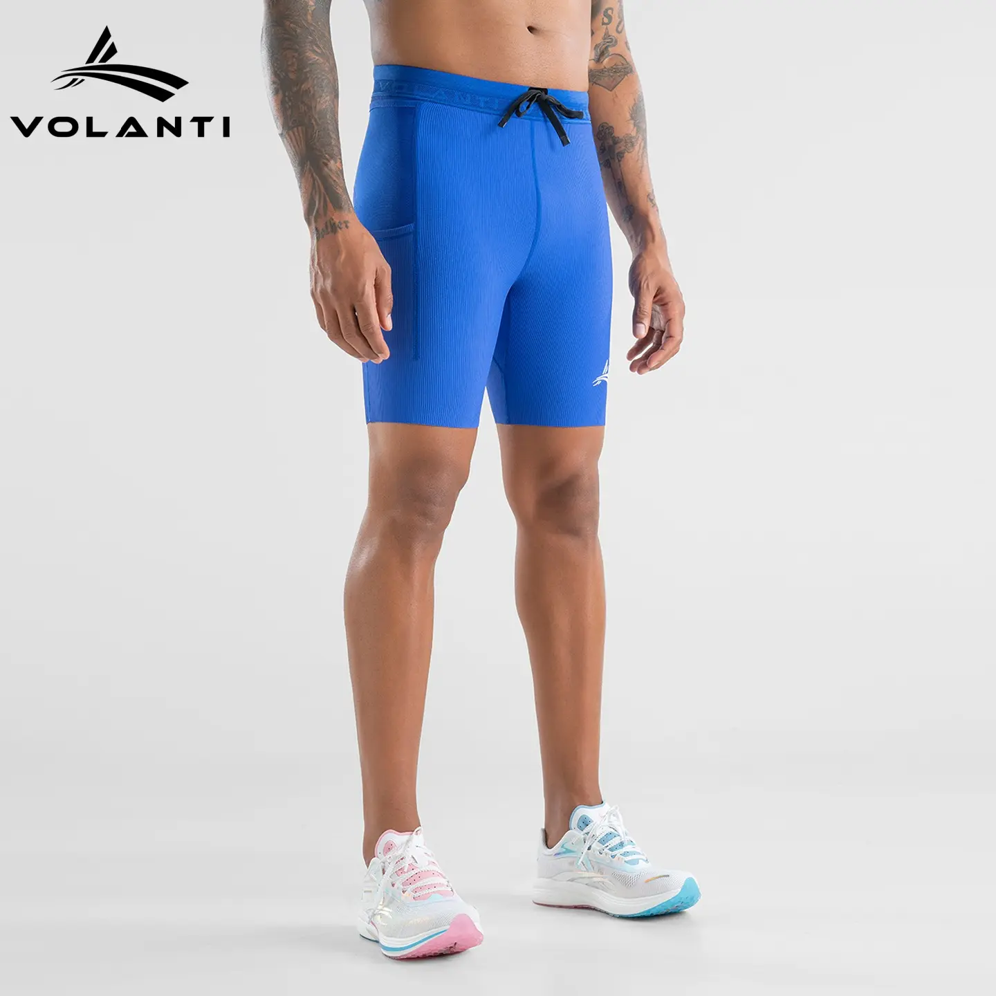 Volanti All-Round 1.0 High-Elasticity Smart-Twist Ribbed Breathable & Moisture-Wicking Mid-Length Shorts — Suitable for Marathon, Fitness, Running, Trail Running, and Track & Field Training soft activewear sporty sport