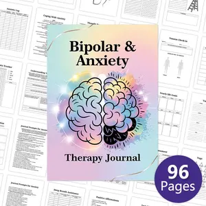 Bipolar & Anxiety Treatment Journal Plan Book, Dual Mood Disorder Therapy Log, Essential Mental Health Planning Guide, Mood Tracking, Therapy Planner
