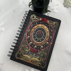 2026 Gothic Witch Tarot-Themed Weekly Planner (Hardcover Edition), featuring stickers and a bookmark, with a full-year calendar to help you plan efficiently, and a unique compass-style daily progress tracker. note book new