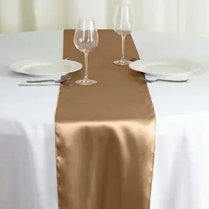 Satin 12"x108" Table Runner Taupe - Stylish Table Linen