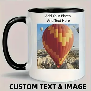 2026  Custom Photo Coffee Mug, 11oz Personalized with Your Picture & Text - Ideal Gift for Boyfriend, Girlfriend, Best Friend, Family - Hand Wash Only, Round Herringbone Pattern Ceramic Mug, Coffee Bar Accessories
