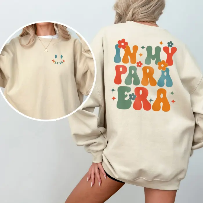 In My Parapro Era Shirt, Paraprofessional Shirt, Para Shirt, Cool Para Club, Teacher Aide, Teacher Gifts, book sweatshirt Soft Womenswear