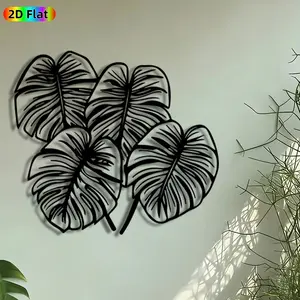 1pc Monstera Leaf Cluster Metal Wall Art, Tropical Monstera Statue Mural, Boho Decor, Intricate Craftsmanship, Perfect for Housewarming, Summer Party Decor, Perfect for Living Room Patio Balcony Decor, Ideal Gift for Tropical Plant Enthusiasts.