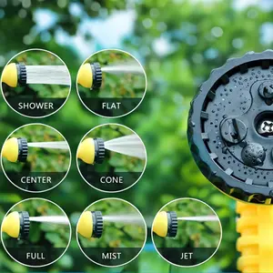 4Pcs 7-Function Water Gun Set, Spray Pressurized Hose Connecting Nozzle with Universal Connector, Garden Water Pipe Nozzle and Water Gun Head, Courtyard Lawn Irrigation Tool, High-Pressure CarSuitable for Cour (DM342-7532)