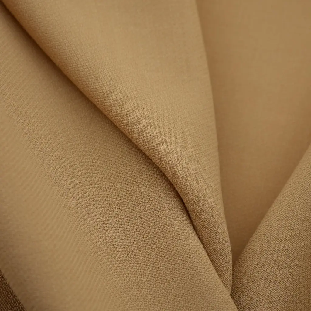 Italian Woven Wool Fabric, Light Camel Color, 150cm Width, High Stretch Dense, Soft Skin-Friendly, Anti-Pilling, Luxurious Feel