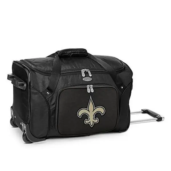 Football Fan Shop Officially Licensed NFL New Orleans Saints 22" Wheeled Duffel Bag