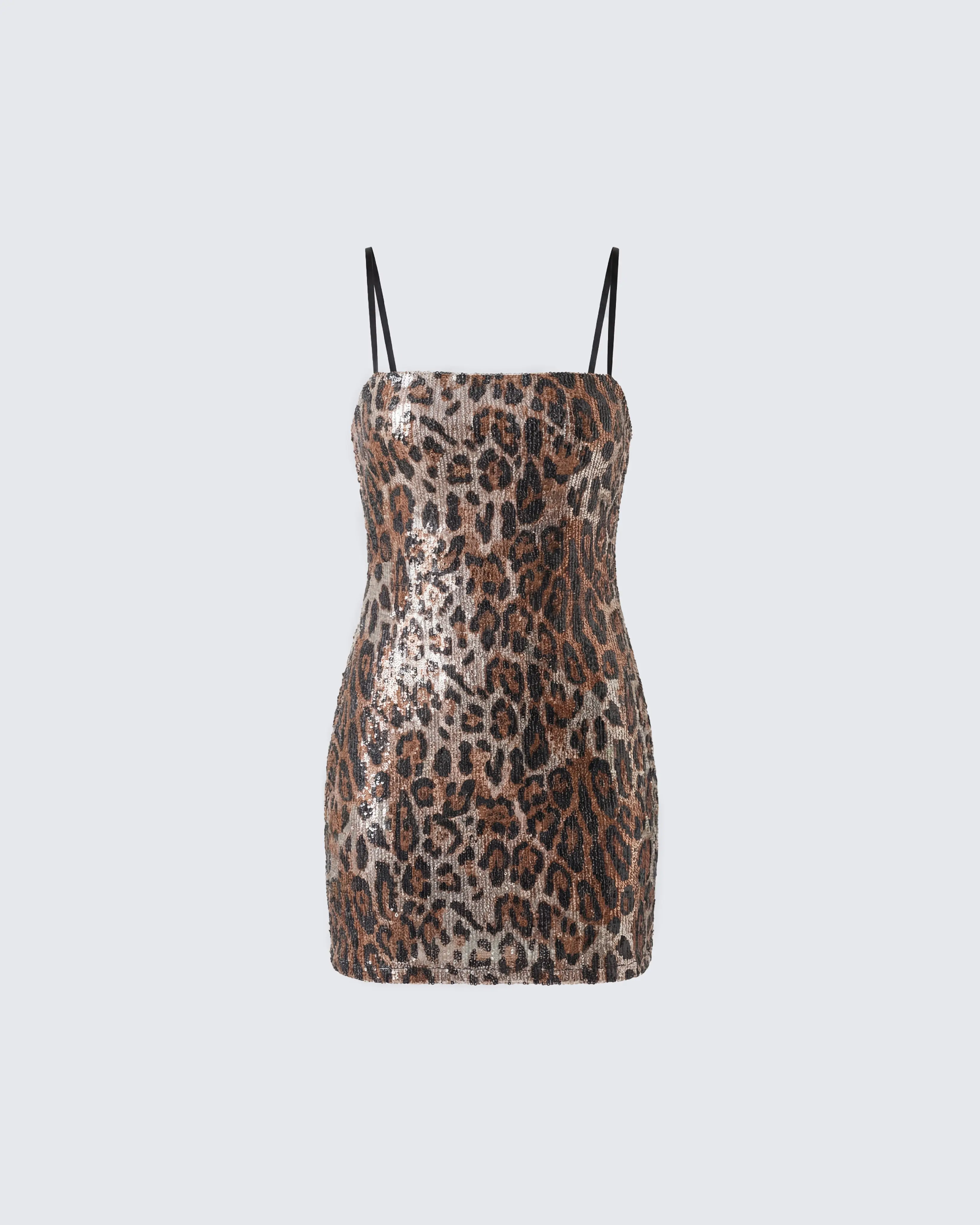 Mila Sequin Leopard Print Mini Dress