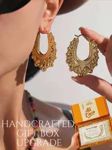 New Store Limited Time Offer Women's Creole Earrings, Fashionable Hoop Earrings, Elegant Large Oval Design, Perfect Gift for Mom Wife Girlfriend, Fashion Jewelry Accessory, Trendy Jewelry