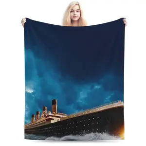 FRANALA Titanic Blanket, Anime Throw Blanket For Bed Sofa Couch, Super Soft Flannel Blanket For Bedroom Livingroom