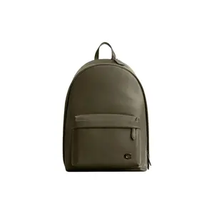 COACH Hall 29 Leather Backpack with Adjustable Zip Closure for Men, Green