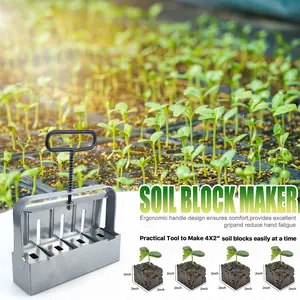 Garden Soil Block Maker Tool, Gardening Equipment for Planting Seeds & Propagation, Essential Garden Hand Tools for Easy Seedling Care