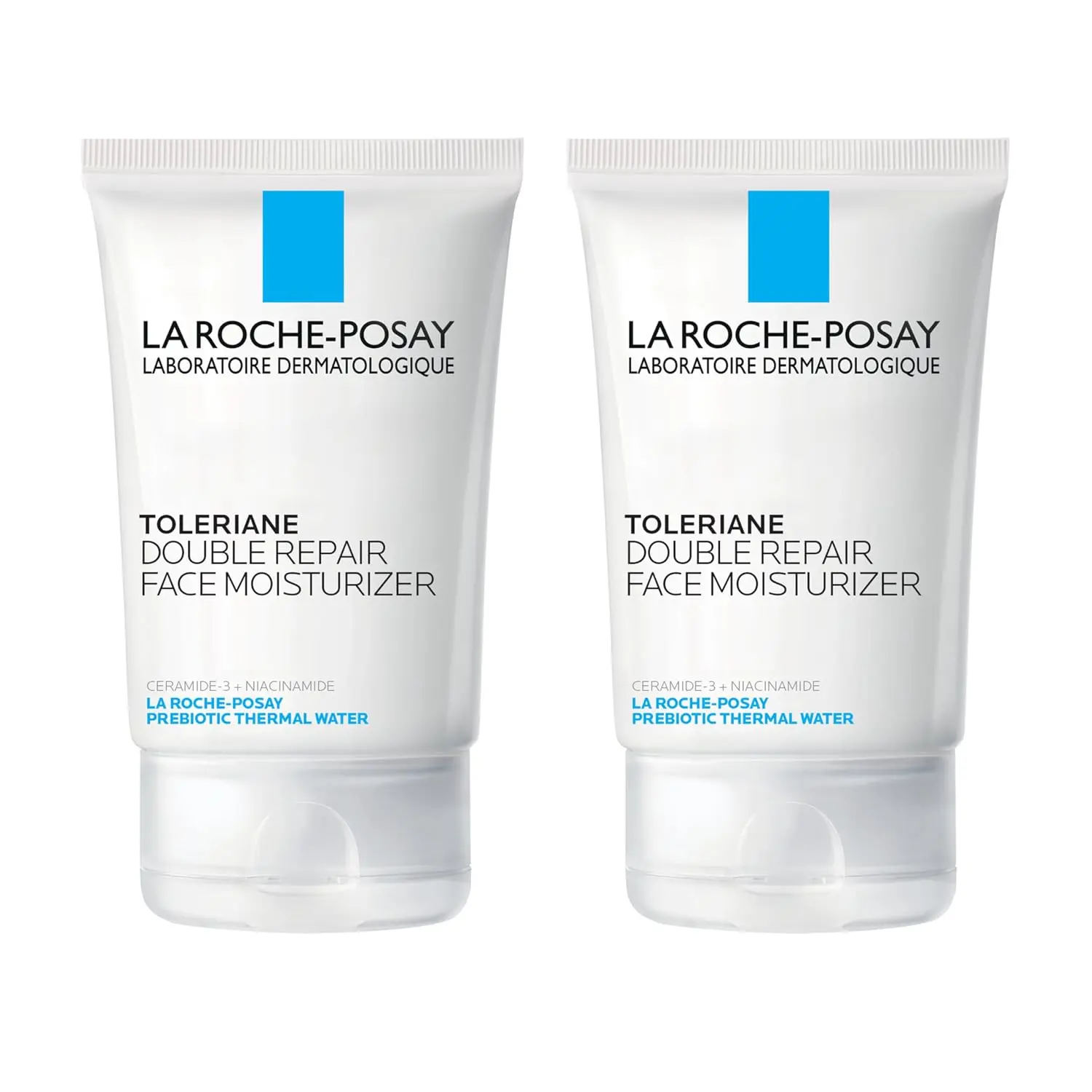 La Roche-Posay Toleriane Double Repair Face Moisturizer,Daily Moisturizer Face Cream with Ceramide and Niacinamide for All Skin Types,Oil Free,Fragrance Free,(Pack of 2)