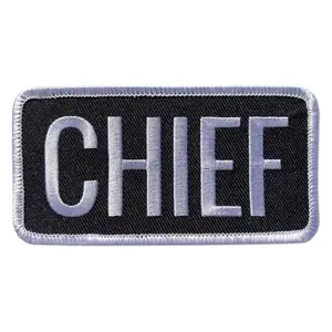 Chief Embroidered Jacket Vest Patch (Iron on Sew on -4.0 X 2.0)