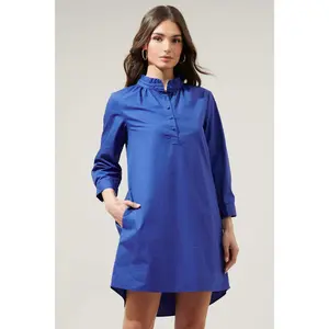 Camden Poplin Collared Shirt Dress