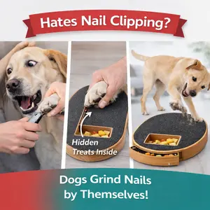 Heavy Duty Dog Nail Scratch Board with Treat Box, Extra Thick & Stable Dog Nail Grinder, Safe Rounded Edge Design, No More Nail Clipping Stress, Interactive Dog Toy for Bored Dogs, Non Slip Pet Nail File for Large Small Dogs Indoor