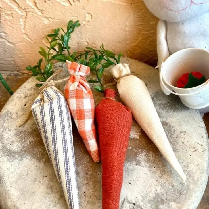 Rustic Farmhouse fabric Easter carrots farmhouse  home  decor
