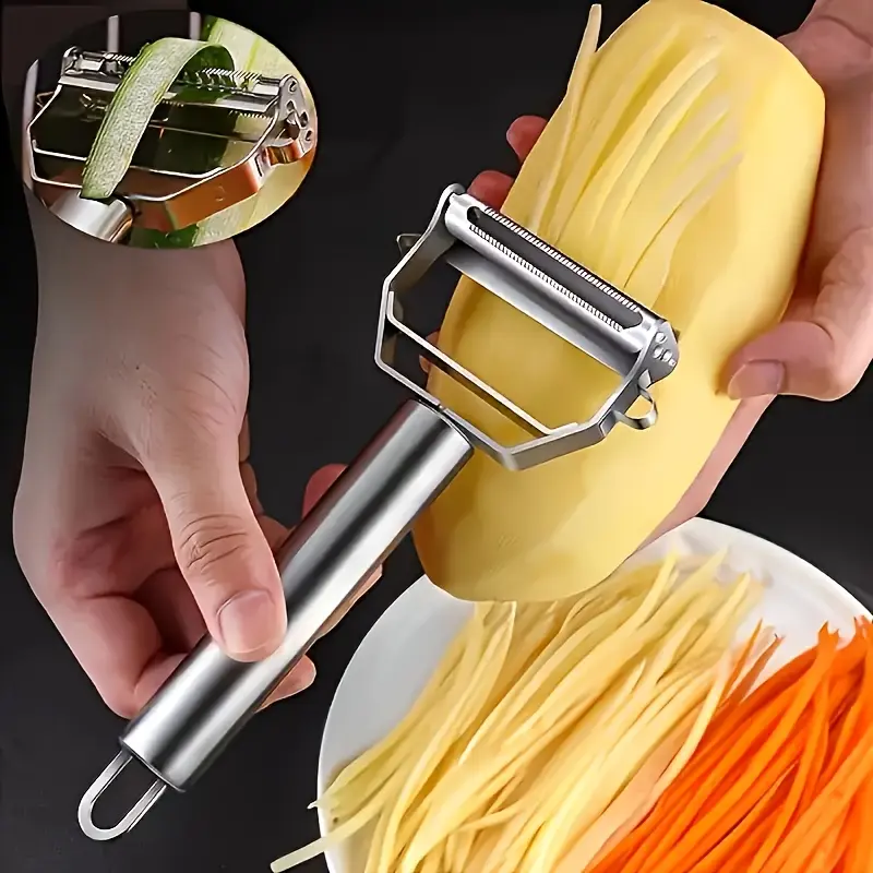 1. A stainless steel vegetable peeler - versatile kitchen tool for peeling and slicing fruits and vegetables, Fruit cutting slicer, Essential kitchen tool for Thanksgiving and Christmas, Veggie Peeler, Vegetable peelers for kitchen